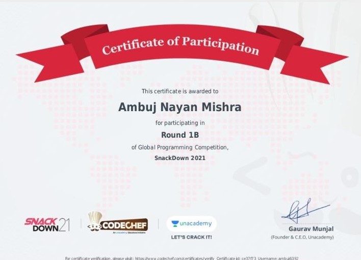 CodeChef Certificate